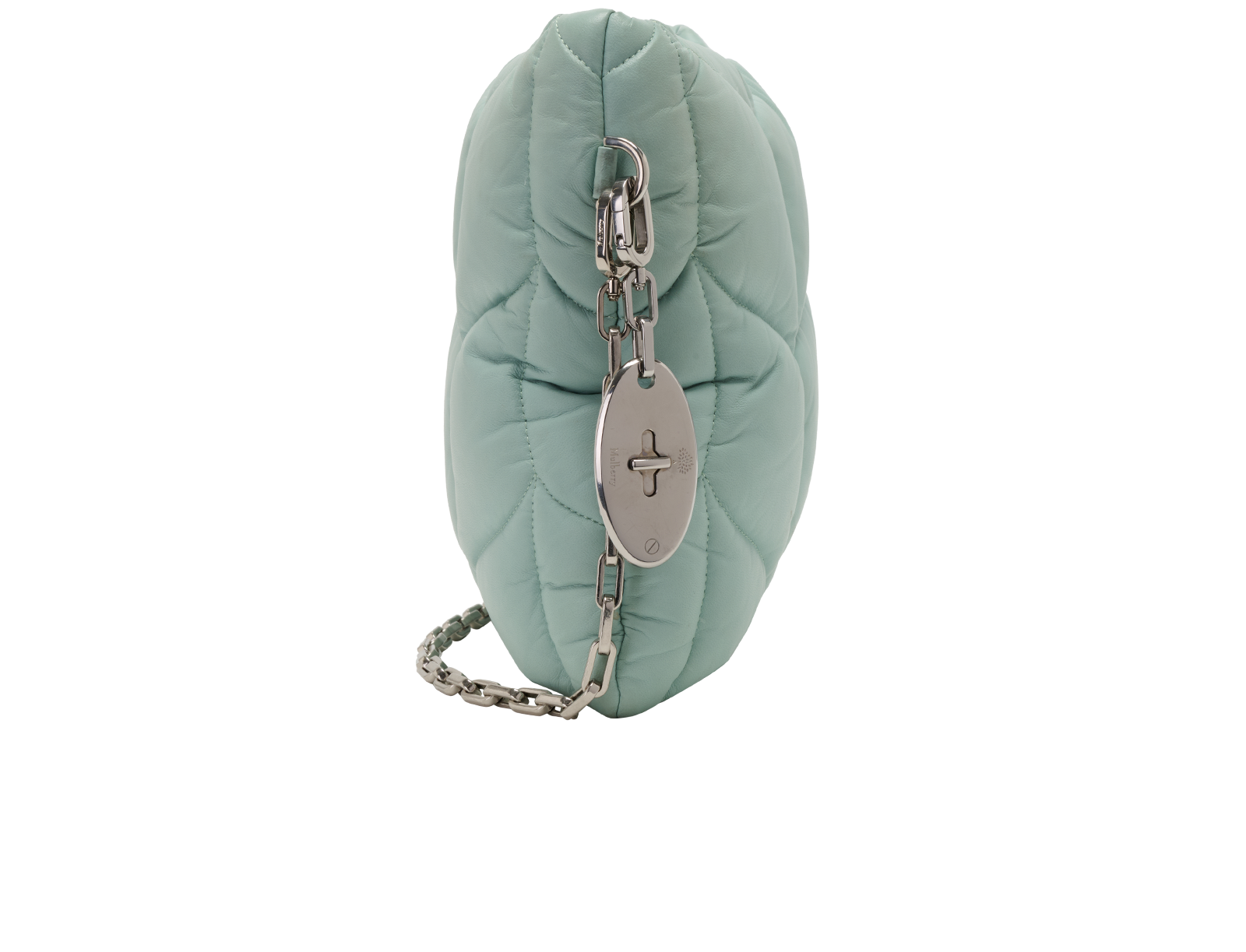 Softie Pillow Clutch, &pound;310, Handbags, Light Blue, Leather, Side view